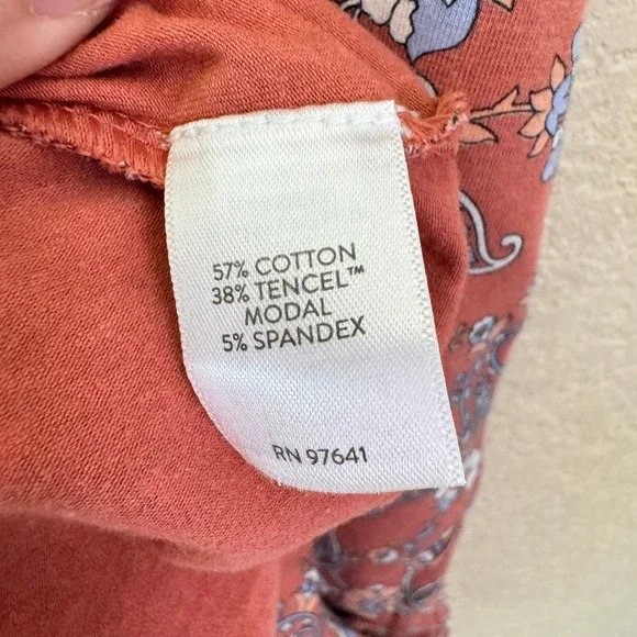 J Jill Paisley Print Dress Short Sleeve Pink Casual Stretch Pockets Size S - Picture 7 of 12